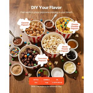 Macchina per Popcorn Commerciale in Acciaio Inox da 8oz, 800W, Stile Cinema, Produce 48 Tazze per Ciclo - Product Image 3