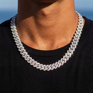 Cadena y Pulsera Miami Cuban Link Redonda Personalizada de 18mm, 20mm, 22mm, 12mm con Incrustaciones de Diamantes, Joyería Hip Hop Bling - Product Image 2