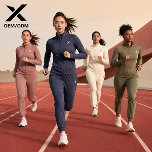 Chándal Deportivo de Verano para Mujer con Logotipo Personalizado X Sports City, OEM, Color Sólido, Cierre Completo, Cuello Alto, Ropa Deportiva Transpirable - Product Image 1