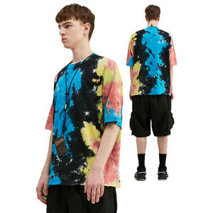 Mens Multicolor <b>Tie</b> Dye Crew Neck Short Sleeve Cotton Casual Summer Fashion Top Custom Logo OEM ODM Wholesale Apparel - Product Image 1