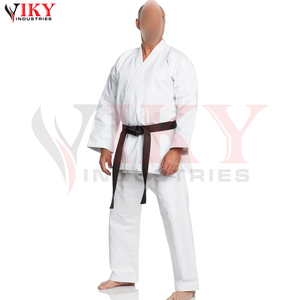 Combinaisons de karaté en toile de 16 oz de qualité supérieure, fabriquées directement en usine, personnalisées, de couleur blanche unie, avec étiquette privée OEM. - Product Image 3