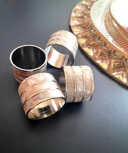 Modern Brass Napkin Rings <b>Circle</b> Shape 4.5cm Wide Mother of Pearl Inlay Durable Table Decoration for Wedding - Product Image 4