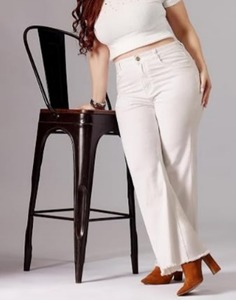 Women's Modern Independent Confident Strong Successful Motivation & Inspiration <b>Boot</b> Cut Cotton Jeans-Eco-Friendly Vintage Style - Product Image 4