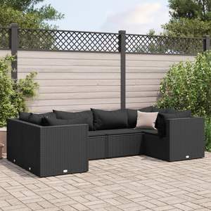 Ensemble de salon de jardin modulaire moyen en rotin PE noir pour usage extérieur - Product Image 1