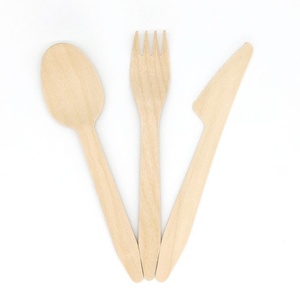 Couteau en bois de bouleau écologique nouvelle génération 155 mm, alternative durable aux couteaux en plastique, lot de 50 pièces, vaisselle pour la restauration - Product Image 1