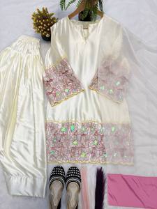 ผ้าไหมเครปธรรมชาติกับผ้าไหม hend ทำงานกับ dupatta ล่างราคาขายส่ง - Product Image 5