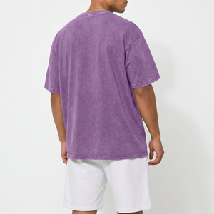 เสื้อยืดผู้ชายแบบฟอกสี 100% ผ้าฝ้าย ทรงโอเวอร์ไซส์ ไซส์พลัส  สีพื้น  รับสั่งทำ  รักษ์โลก สไตล์สตรีทแวร์  ไหล่ตก - Product Image 2