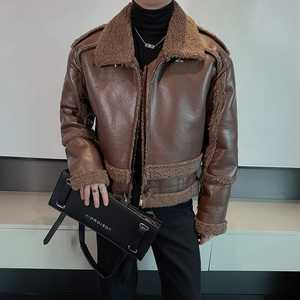Chaqueta de piel sintética de zorro para hombre, abrigo grueso con cremallera, abrigo de piel sintética de color sólido, chaqueta de hombre con manga regular. - Product Image 6