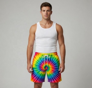 Multicolor Hypnotic Tie Dye Spiral Sublimation Mesh Performance Shorts Breathable Quick Dry Unisex Summer Sports Festival Casual - Product Image 1