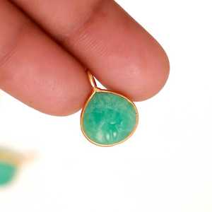 Natural Blue Amazonite Flower Pendant 925 Sterling <b>Silver</b> Gemstone Pendant Hand Carved Heart <b>Charm</b> Amazonite For Jewelry Making - Product Image 3