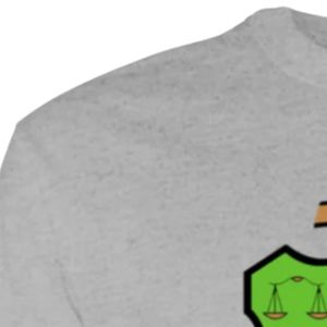 T-shirt gris à manches longues avec imprimé graphique de lettres grecques et emblème, col rond, haut décontracté tendance, vêtement streetwear, pull pour tous les jours - Product Image 2