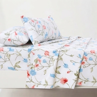 Parure de lit Morning Garden et 2 taies d'oreiller, ensemble classique 100% coton 150 fils/cm², qualité A, toutes saisons