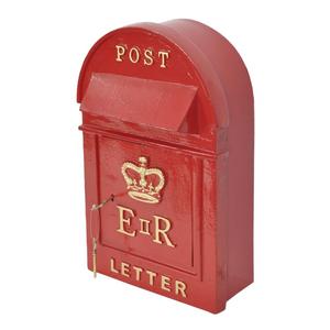 Boîte aux lettres ER II rouge, revêtement décoratif, montage mural, boîte aux lettres de jardin, résistante aux intempéries, abordable, boîte aux lettres rustique, prix abordable - Product Image 1