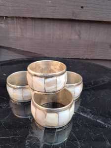 Anillos de Servilleta de Latón con Madreperla, Forma Circular, 4.5 cm de Ancho, Decoración de Mesa Duradera para Bodas - Product Image 5