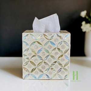 BEST PRICE Eco Friendly Shell Inlay Tissue Box Cover Mother of Pearl Handmade Tissue Holder for Home Decor Organizer - Product Image 3