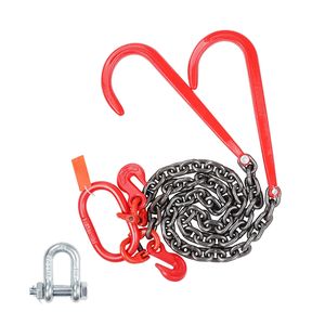 Catena a briglia G80 V 3/8" x 3FT 15" con ganci a J, catena di traino per trasporto pesante, modello X5 - Product Image 5