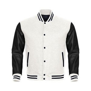 Veste universitaire grise pour homme, manches noires, col mandarin, boutonnage frontal, coupe droite décontractée, couleur unie, séchage rapide, respirante - Product Image 1