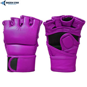 Gants de MMA en cuir avec fermeture auto-agrippante – Protège-mains d'entraînement pour adultes pour MMA, boxe et sparring - Product Image 6