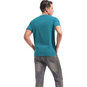 T-shirt en coton pour homme, col rond, manches courtes, coupe classique, couleur unie, style décontracté, tissu jersey tricoté - Product Image 3