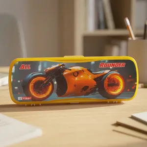 Estuche para Lápices Vikas ULTRA, Organizador de Papelería de Plástico Resistente para Niños, Niñas y Estudiantes, Diseño Compacto, Venta al Por Mayor - Product Image 1