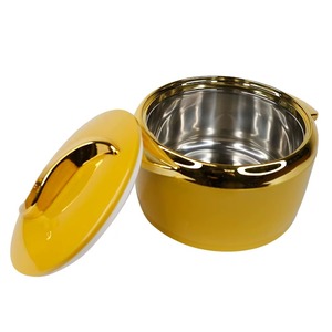 Luxury Handmade Round Shape Hotpot Metal & <b>Ceramic</b> Best Quality Casserole for Tabletop Kitchen Classic Food Warmer Design - Product Image 1