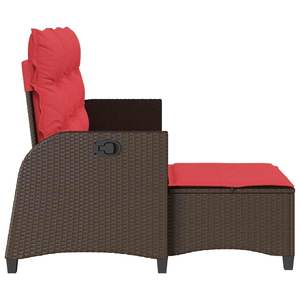Sofá Reclinable en Forma de L de Poliratán Marrón con Cojines, Muebles Cómodos para Exteriores - Product Image 6
