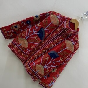 Best Quality Suzani Jacket Floral Embroidery Cropped <b>Coat</b> Women Hippie Winter Warm Artisanal Outerwear Factory Direct Wholesale - Product Image 3