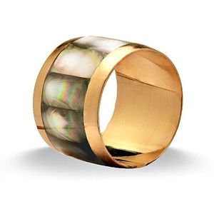 Artistic Brass MOP Napkin Holders For <b>Wedding</b> Dinner Festive Customized Napkin Ring Ethical Bone Napkin Accessory For Tableware - Product Image 6