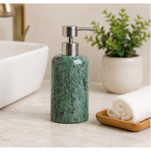 Natural Green Marble <b>Soap</b> Dispenser Modern Bathroom Accessories <b>Set</b> Liquid Hand Wash Bottle with Stainless Steel Pump for Hotel - Product Image 4