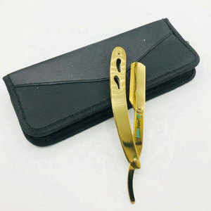 Professional Classic Men's Stainless Steel Straight Edge <b>Razor</b> Eco-Friendly Gold Plasma Barber Shave Single Blade Face Body - Product Image 4