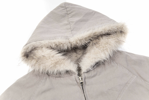 Veste bomber à capuche avec col en fausse fourrure de style américain pour hommes, couleur unie, coupe ample, veste streetwear décontractée épaisse et chaude pour l'hiver - Product Image 3
