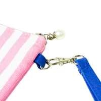 Dompet Clutch Kanvas Bordir dengan Tali Pergelangan Tangan dan Resleting, Ramah Lingkungan, untuk Perjalanan, Menyimpan Ponsel, Kartu, Uang Tunai, Koin, Kunci, dan Perlengkapan Sehari-hari