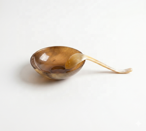 Ensemble de bols en corne de buffle naturelle faits à la main de luxe avec cuillère, bol de service écologique, ustensiles de cuisine haut de gamme - Product Image 1
