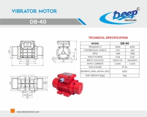 Vibrateur électrique robuste 1500 tr/min MVE 40-15 à moteur AC pour compacteur de béton industriel, trémie, silo et agitateur d'alimentation - Product Image 6