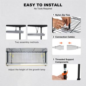 Scaffale per Coltivazione Indoor a 6 Livelli, Grande e Alto, con Luce per Piante a Spettro Completo 192W 5000K, 100% Fai-da-te - Product Image 5