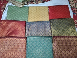 Soft Premium Medium Weight Knitted Brocade Jacquard <b>Silk</b> <b>Fabric</b> Make-To-Order Wedding Garment Party Wear Dresses Sarees - Product Image 3