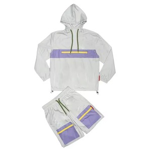 Conjunto Deportivo para Hombre, Chaqueta con Cierre y Pantalones Cortos, Diseño de Bloques de Color, Reflectante, de Nailon, Personalizable - Product Image 3
