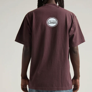 T-shirt pour homme, coupe ajustée, col rond, manches courtes, 100% coton, motif uni, anti-rides, respirant, écologique, anti-UV - Product Image 1