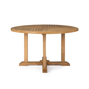Table à manger en bois massif, design moderne, écologique, durable, imperméable, meubles de salle à manger, meubles de jardin, base stable - Product Image 1