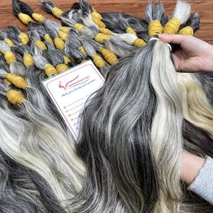 Mèches de cheveux naturels tendance en vrac, 100% naturelles, couleur grise, sans perte, sans mélange, prix de gros vietnamiens, fournisseur - Product Image 4