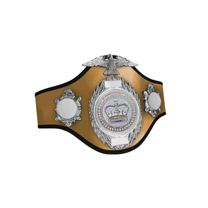 Gold Championship Belt with Crown and Eagle Design High-Quality Engravable Wrestling Title Belt for Events - Product Image 1
