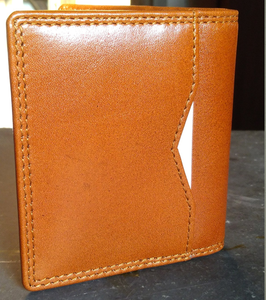 กระเป๋าสตางค์ผู้ชายแบบพับสองตอน ป้องกัน RFID หนังแท้คุณภาพพรีเมียม ลายสั่งทำพิเศษ สีน้ำตาล สำหรับใส่บัตรเครดิต - Product Image 2