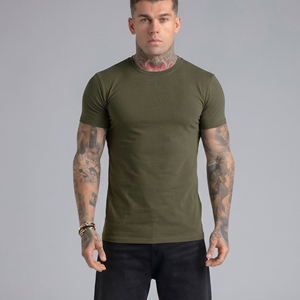T-shirt personnalisé en gros à manches courtes pour homme, style basique, couleur unie, col rond - Product Image 5