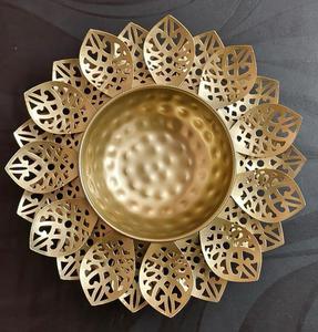 Handcrafted Metal Diya Shape Flower Urli Bowl for Floating Flowers Tea Light Candles Home Office and Diwali Decoration - Product Image 3