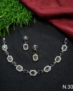 Parure de collier choker AD en argent poli de haute qualité avec pierres rose pastel, style Bollywood, bijoux en zircon cubique pour demoiselles d'honneur, ethnique - Product Image 1