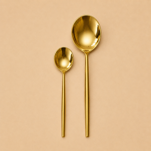 Designer Gold Finish <b>Spoon</b> Set Stainless Steel Mirror Shine Tableware for Fine Dining - Product Image 1