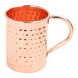 Taza de cobre martillada a mano con asa de latón, taza para cóctel Moscow Mule, taza de cerveza vintage para uso en el hogar, cocina, bar o restaurante. - Product Image 4