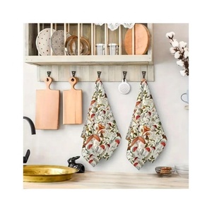 Personnalisé 40x60 Cm Absorbant Microfibre Cuisine Vaisselle Nettoyage 2pcs Paddy Field Digital Brodé Noël Impression Décor Serviette - Product Image 2