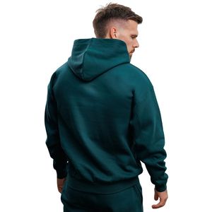 Mens Deep Teal Pullover Hoodie Casual Fleece Sweatshirt Long Sleeve <b>Athletic</b> Gymwear Fashion Hoodie Apparel - Product Image 2