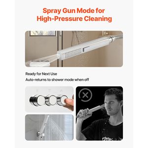 Sistema Doccia a Pioggia da Soffitto da 10 Pollici, Doccetta Girevole a 3 Funzioni, 6 Getti per il Corpo, Set Doccia, Set Accessori Bagno - Product Image 3